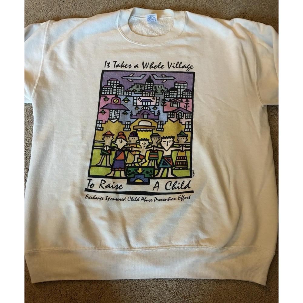 Vintage Child Abuse Prevention Sweatshirt  It Takes A Village Made In USA